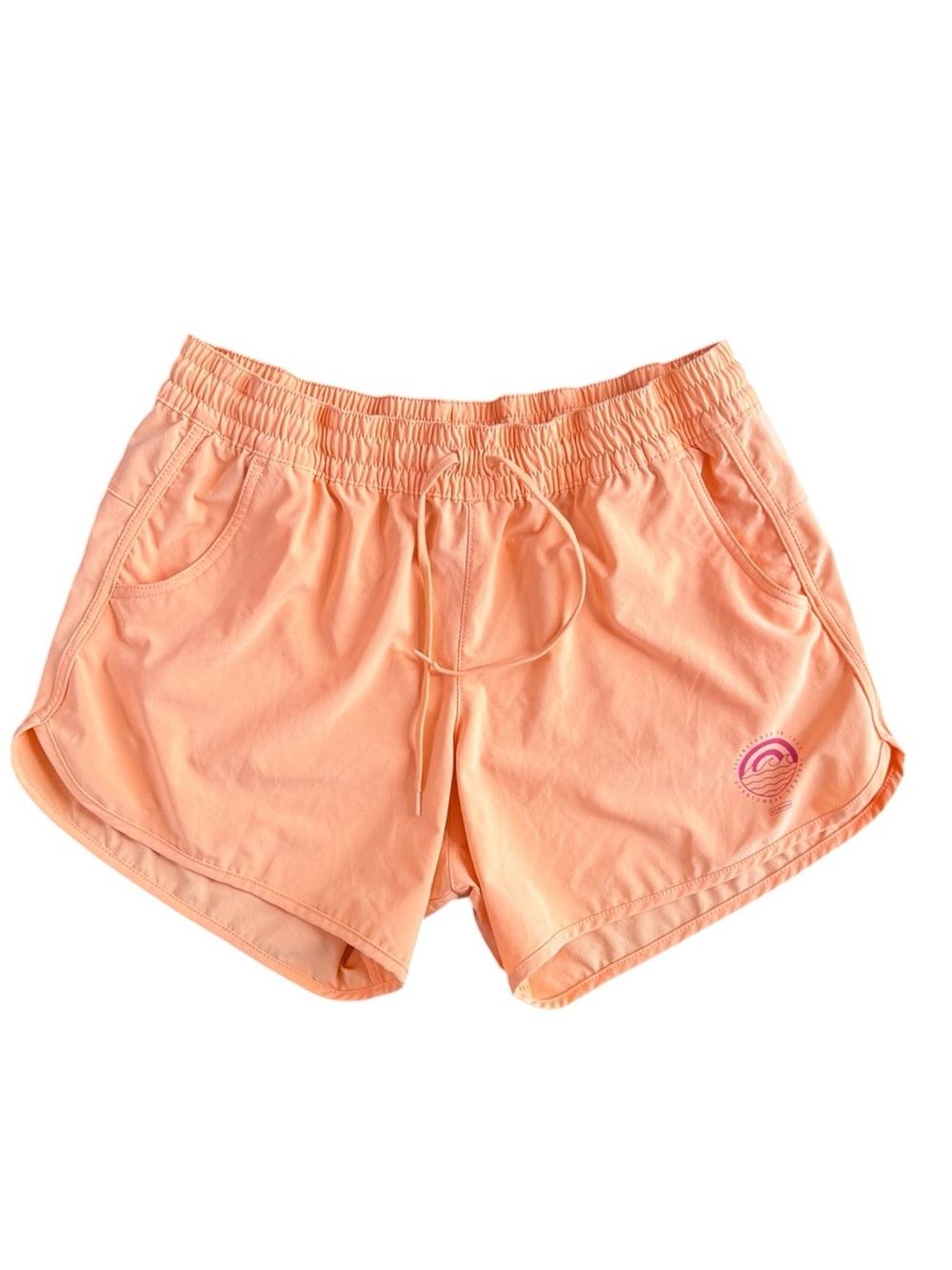 Columbia Omni-Shield Orange Drawstring Pull-On Athletic Logo Shorts. Large.